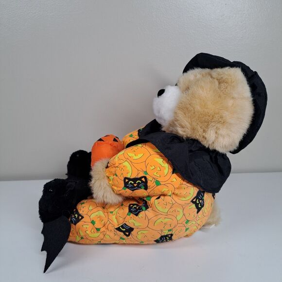 PUFFY Halloween Bear Plush Toy Cat PJs Bat Slippers Pumpkin Midwestern Home Prod - Picture 9 of 16